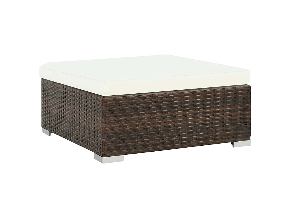 Set Divani da Giardino 6 pz con Cuscini in Polyrattan Marrone