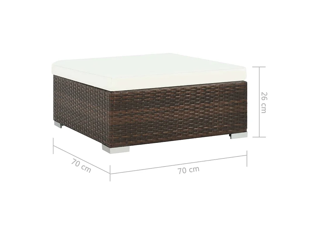Set Divani da Giardino 6 pz con Cuscini in Polyrattan Marrone