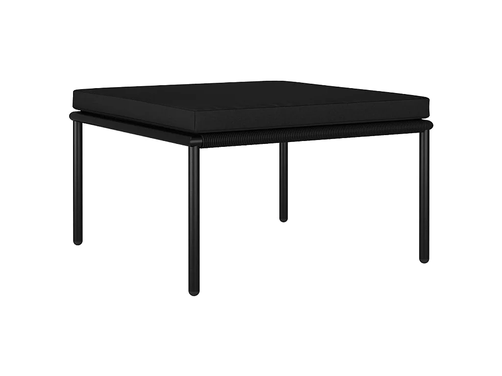 Set Divani da Giardino 3 pz con Cuscini Neri in PVC