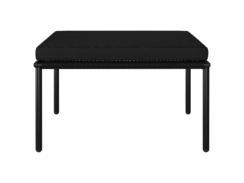 Set Divani da Giardino 3 pz con Cuscini Neri in PVC