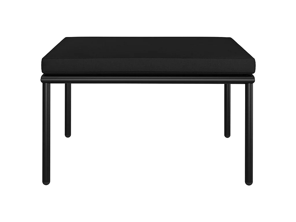 Set Divani da Giardino 3 pz con Cuscini Neri in PVC