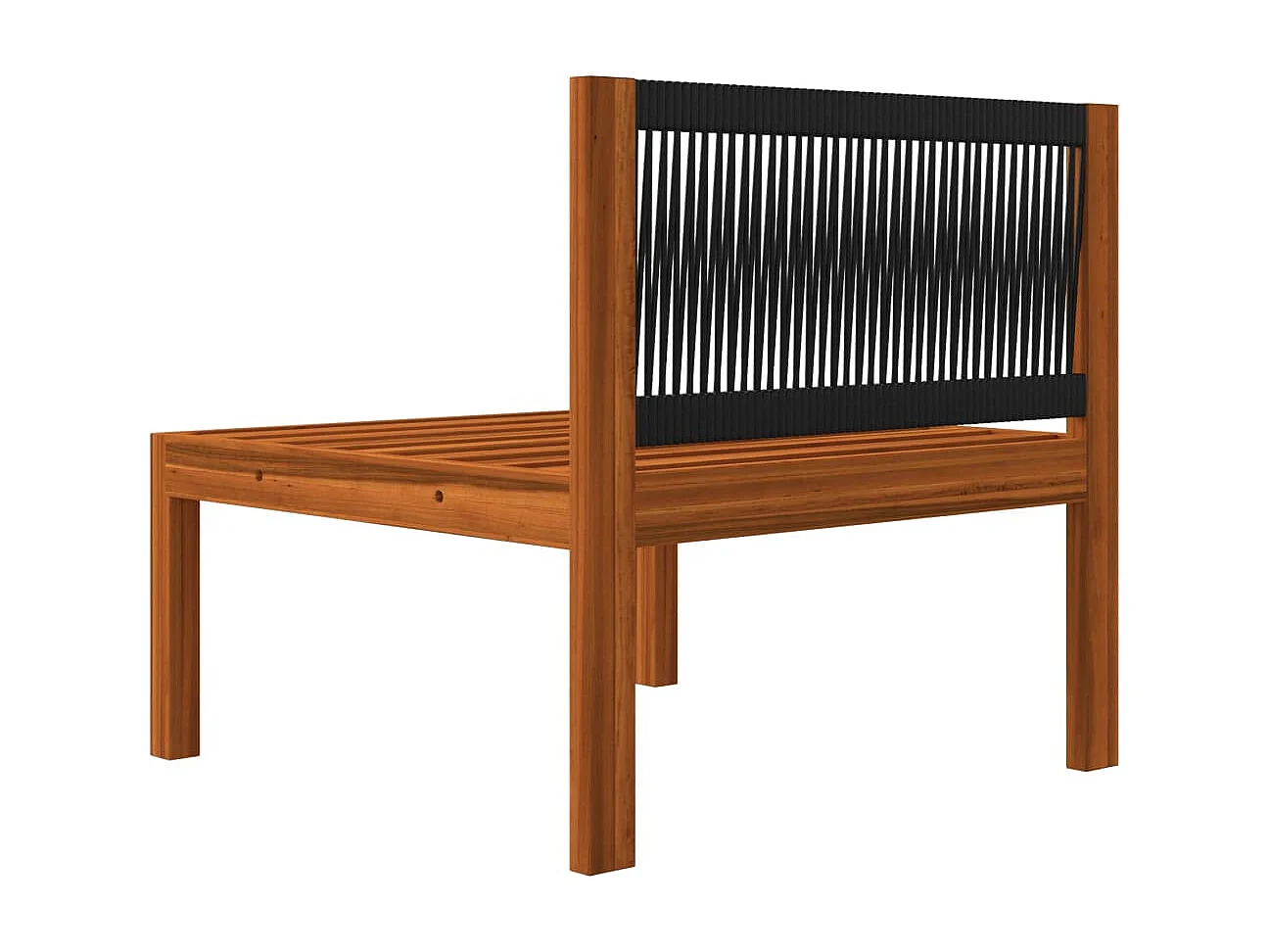 Set da giardino 5 pezzi con cuscini in legno crema, acacia e corda