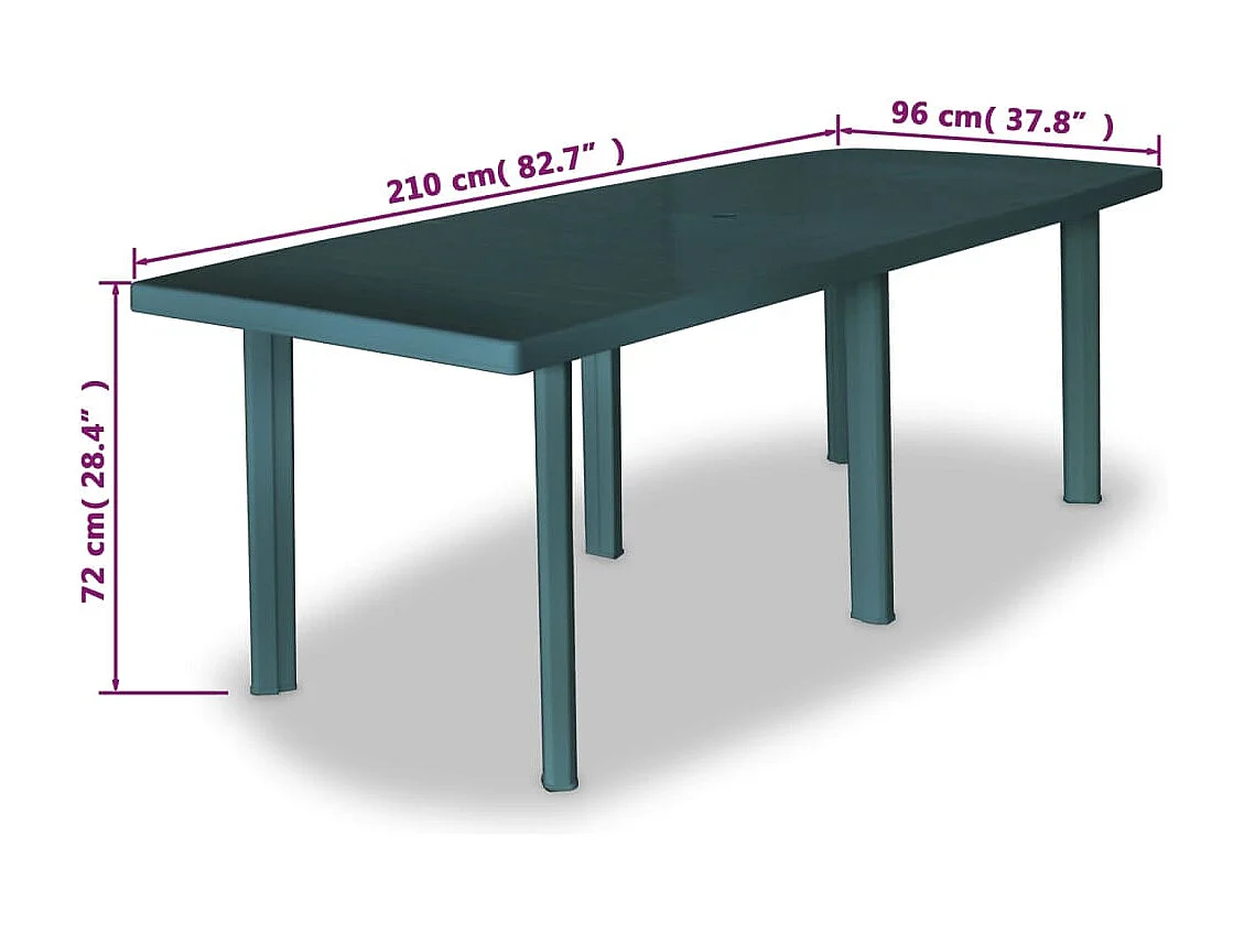 11-tlg. Garten-Essgruppe Kunststoff Grün