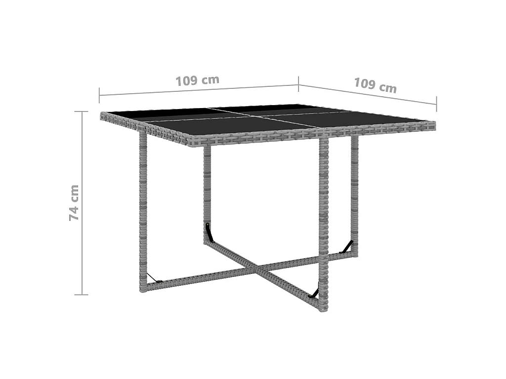 Set da Pranzo da Giardino 9 pz e Cuscini Polyrattan Antracite