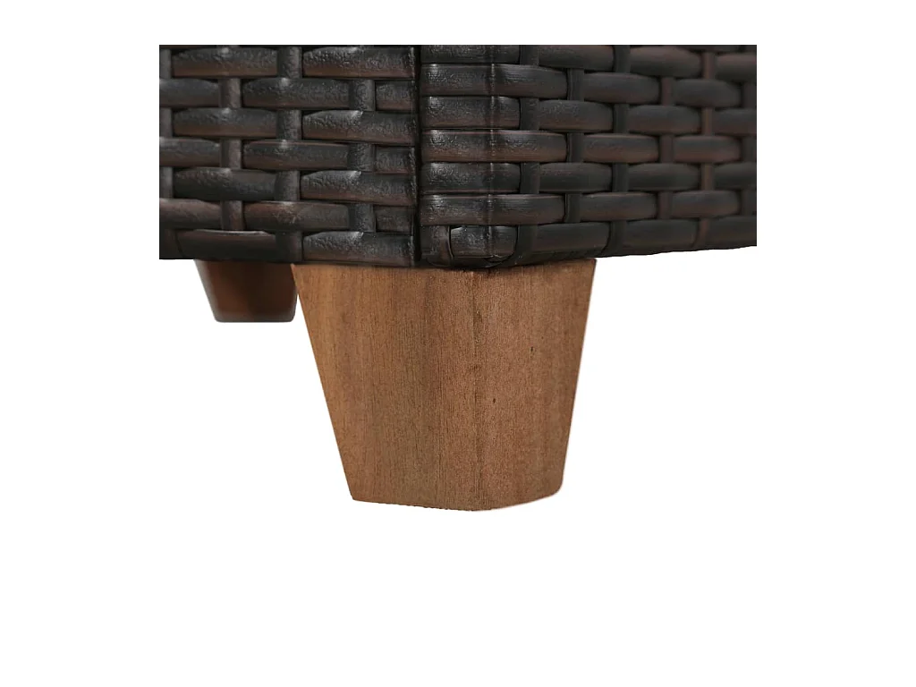 Salon de jardin 4 pcs avec coussins Résine tressée Marron