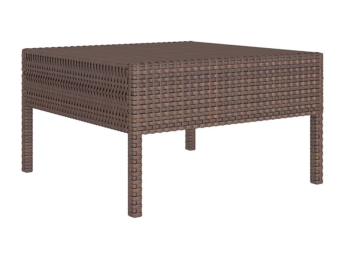 11-delige Loungeset met kussens poly rattan bruin