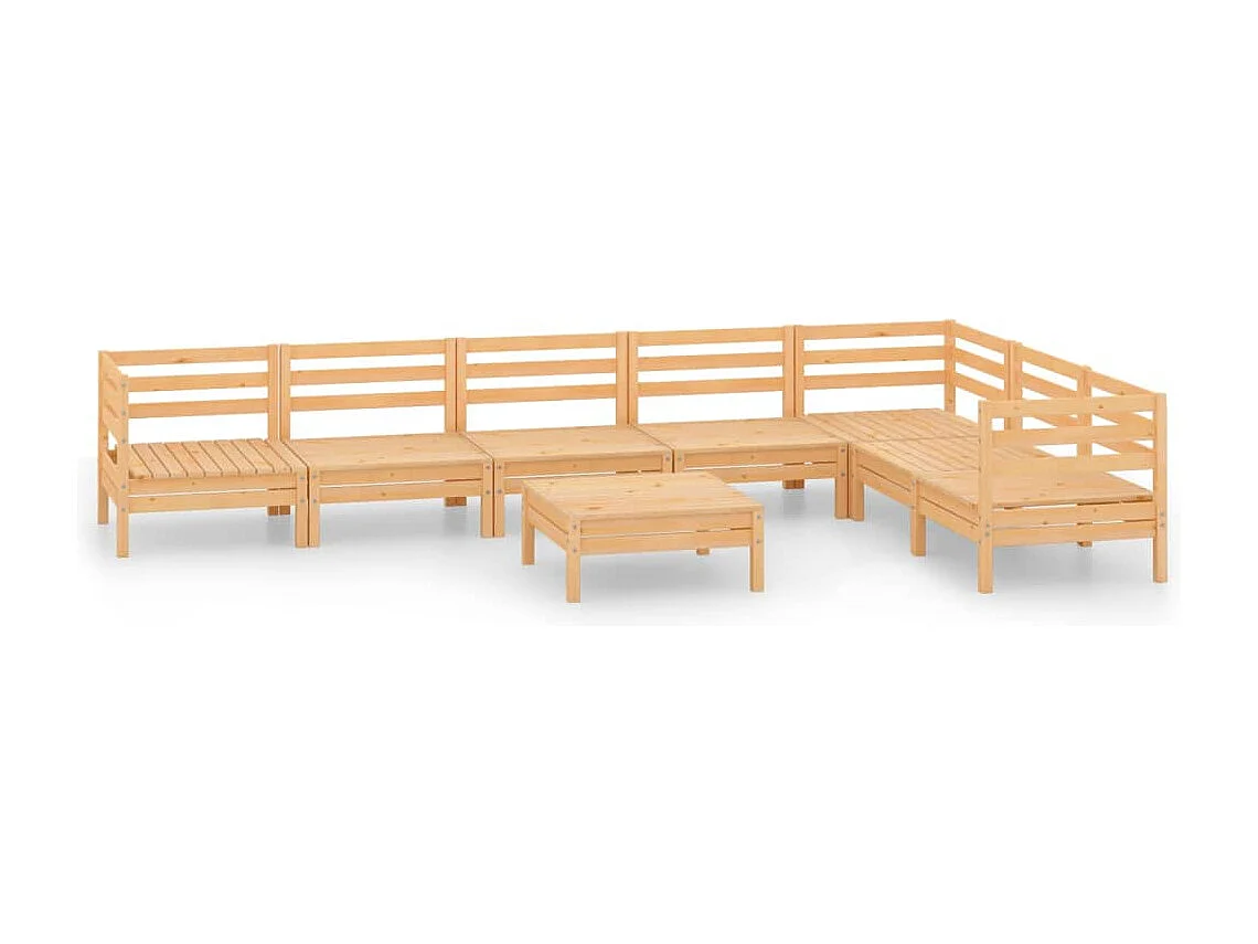 8-tlg. Garten-Lounge-Set Massivholz Kiefer