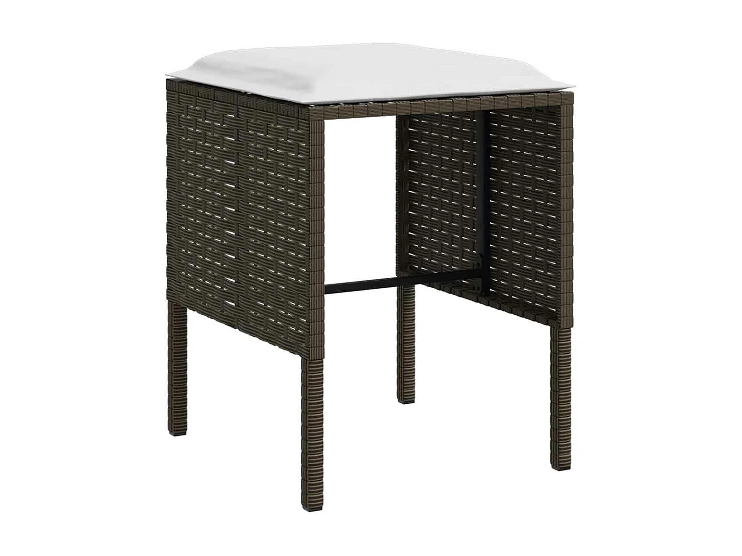 Ensemble de canapés en L 5pcs et coussins résine tressée marron