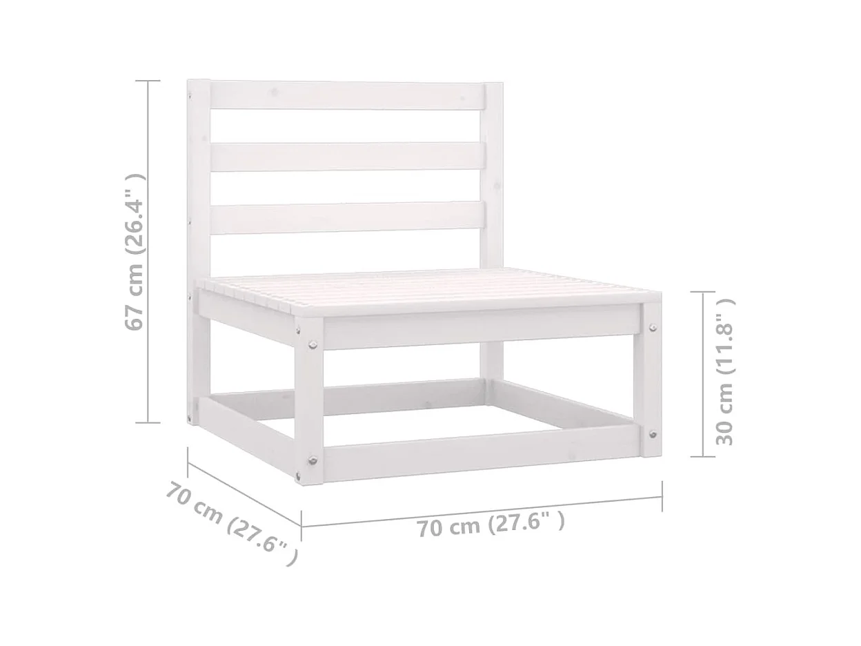 Set Divani da Giardino 14 pz Cuscini Bianchi Massello di Pino