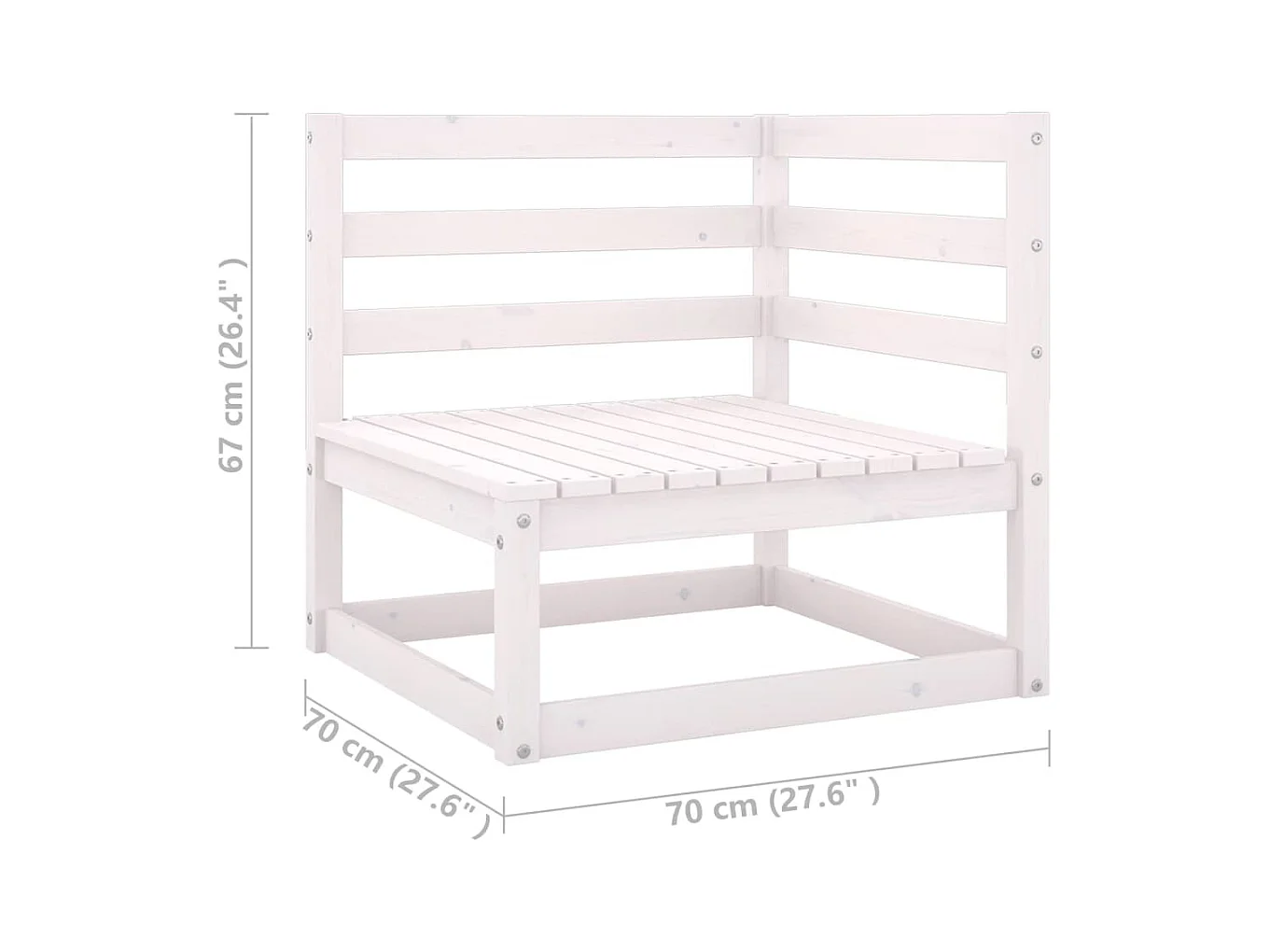 Set Divani da Giardino 14 pz Cuscini Bianchi Massello di Pino