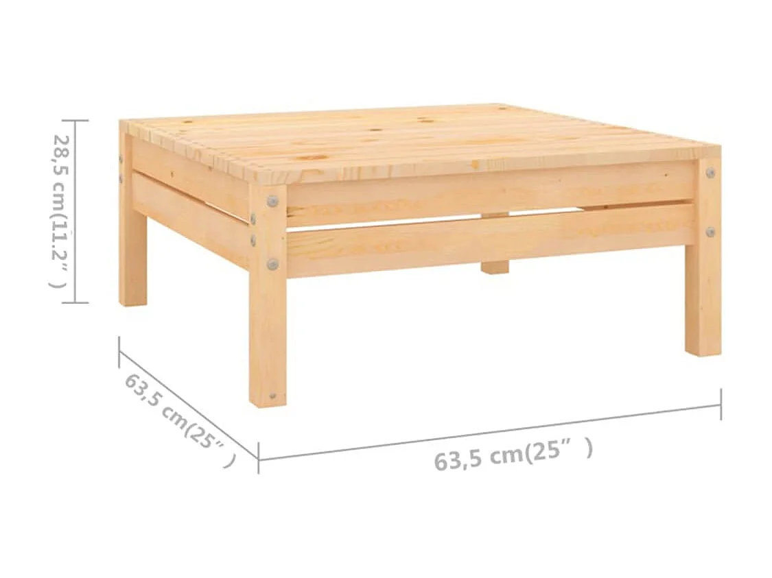 Set Salotto da Giardino 9 pz in Legno Massello di Pino