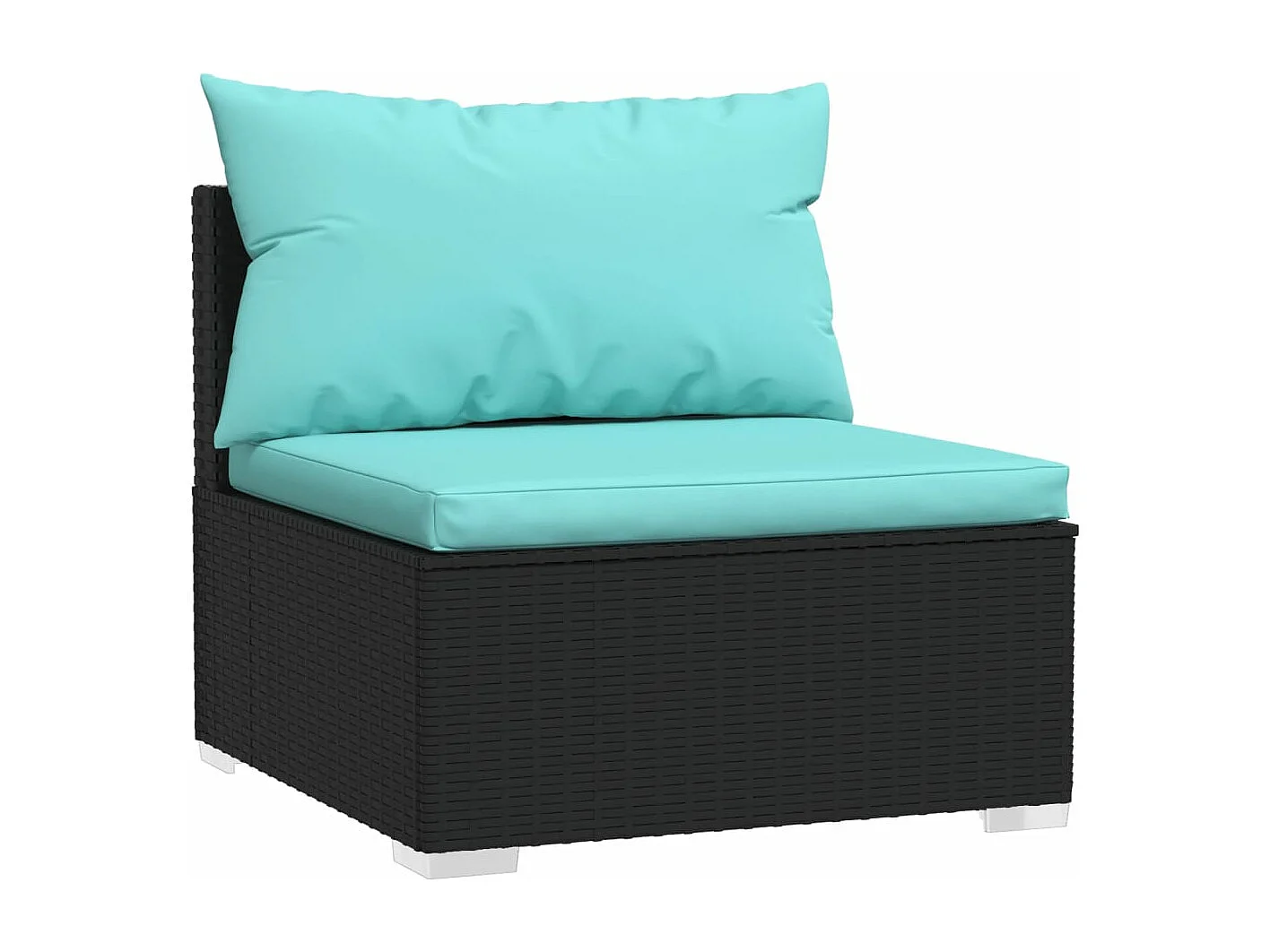 Set Divani da Giardino 4 pz con Cuscini in Polyrattan Nero