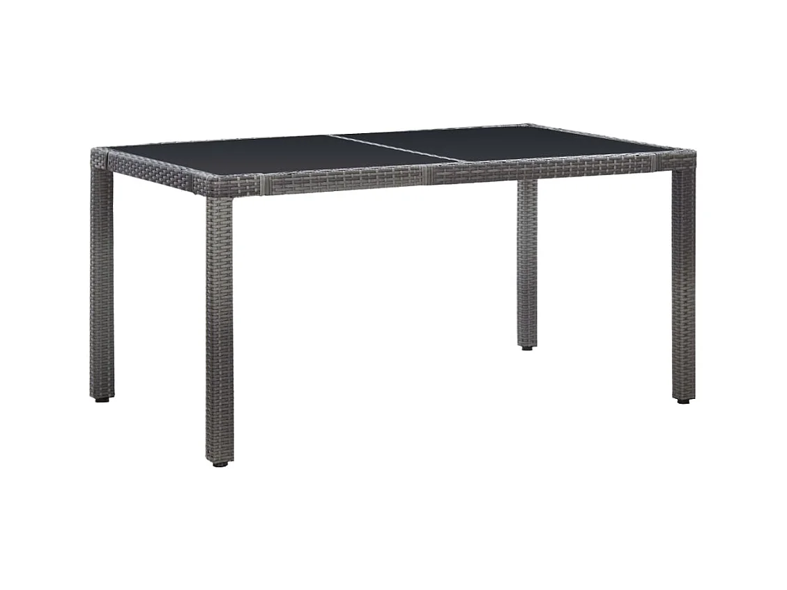 Ensemble à manger d'extérieur 7 pcs Résine tressée Gris