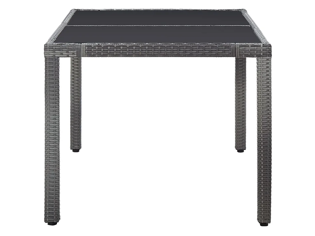 Juego de comedor de jardín 7 piezas de ratán sintético gris