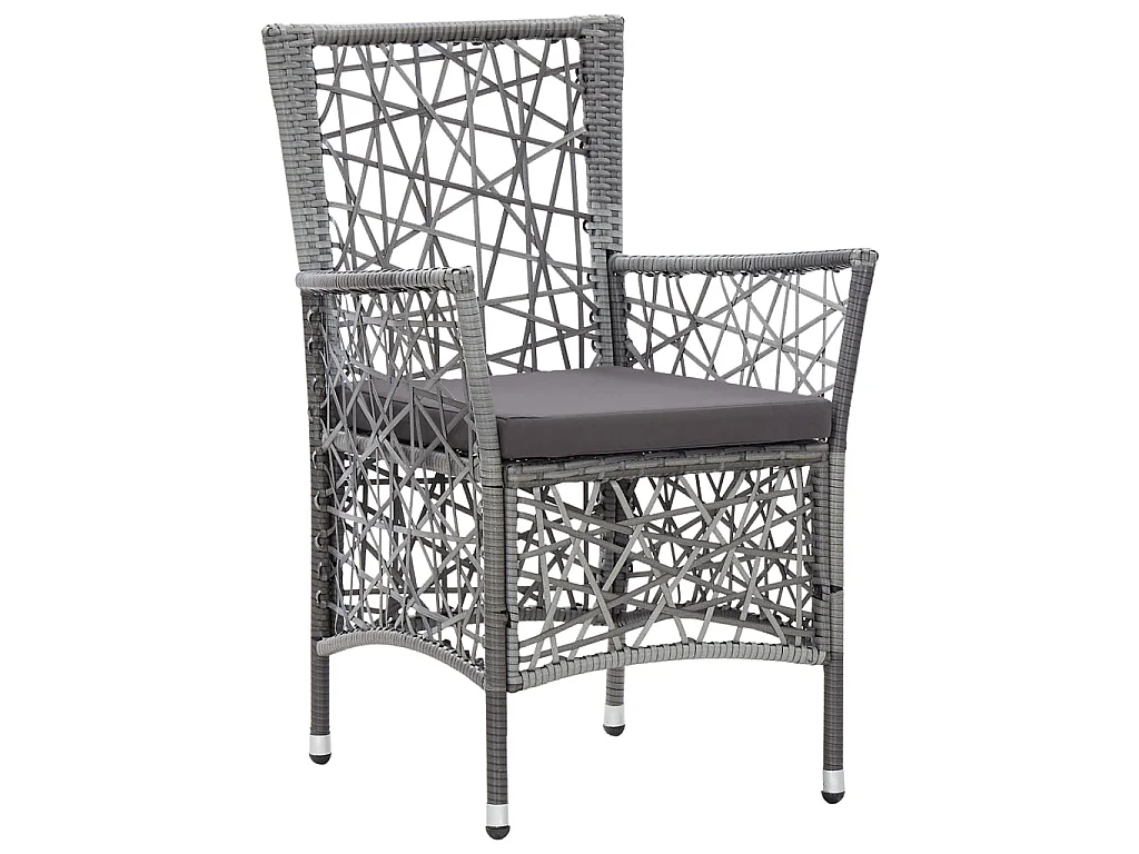 Juego de comedor de jardín 7 piezas de ratán sintético gris