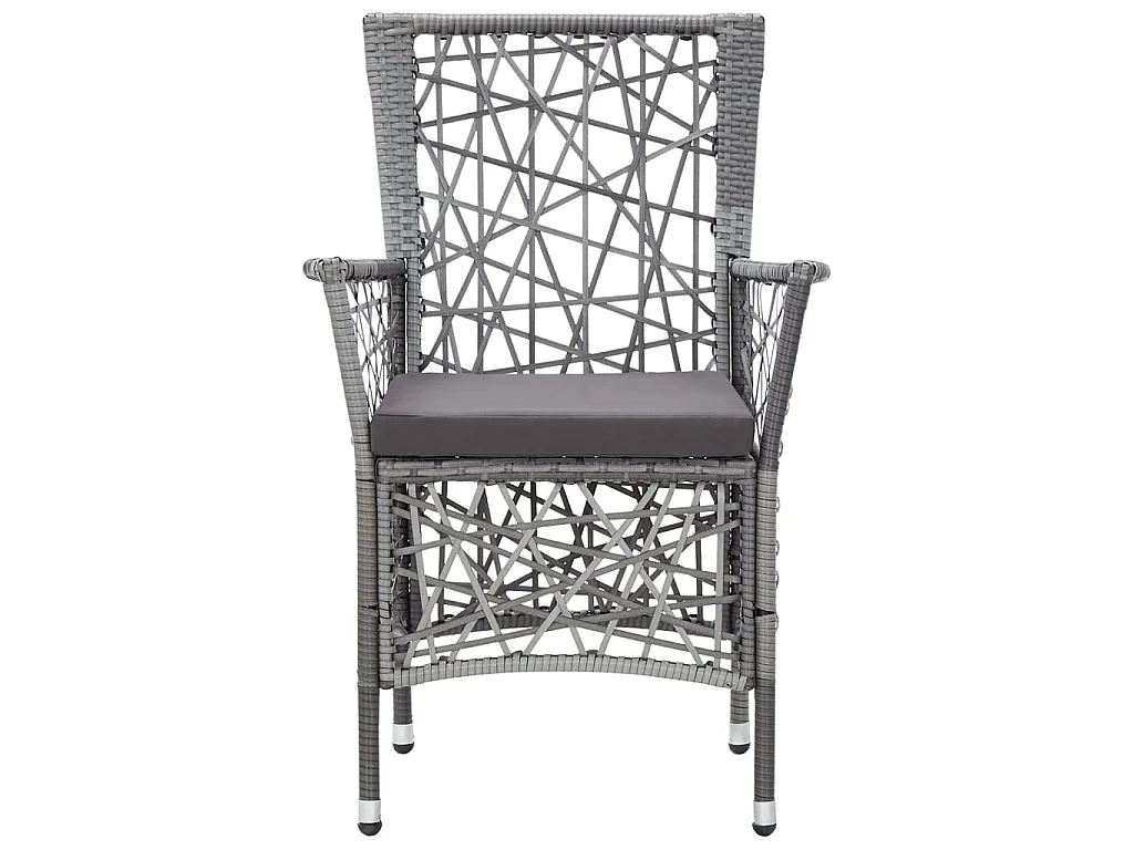 Juego de comedor de jardín 7 piezas de ratán sintético gris