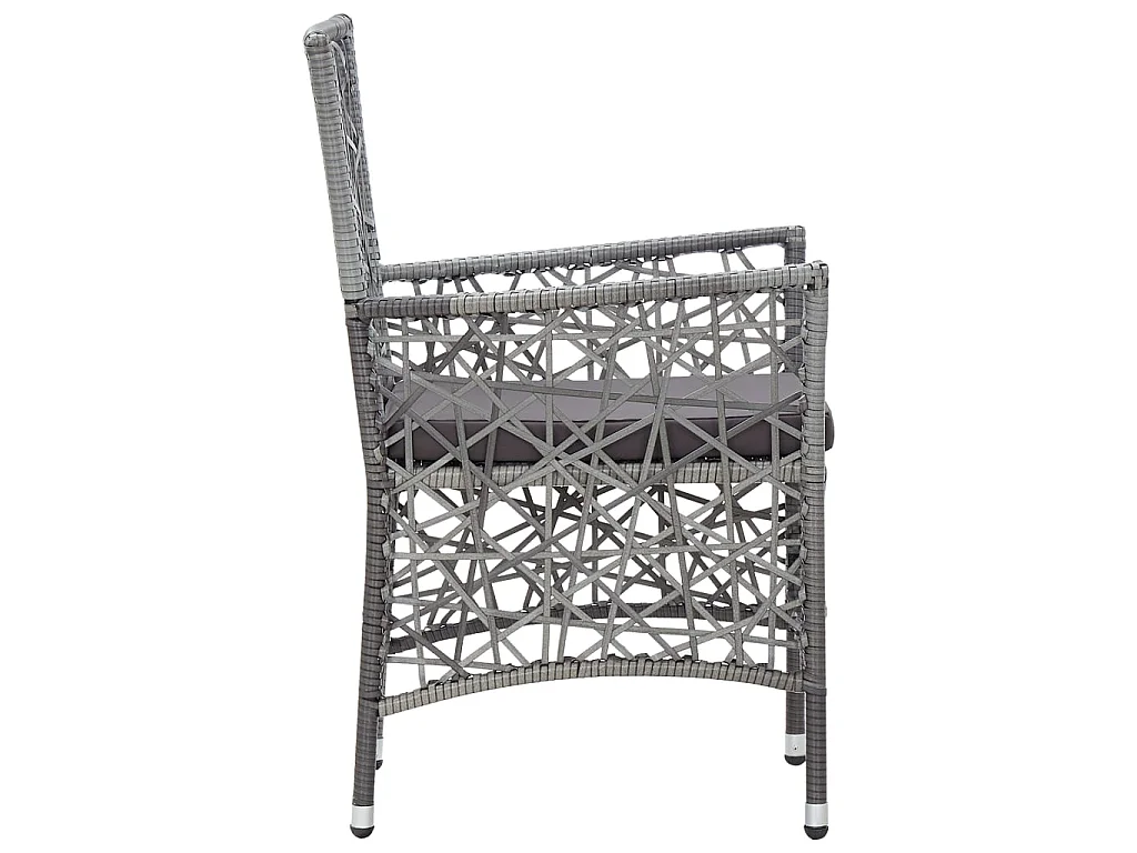 Juego de comedor de jardín 7 piezas de ratán sintético gris