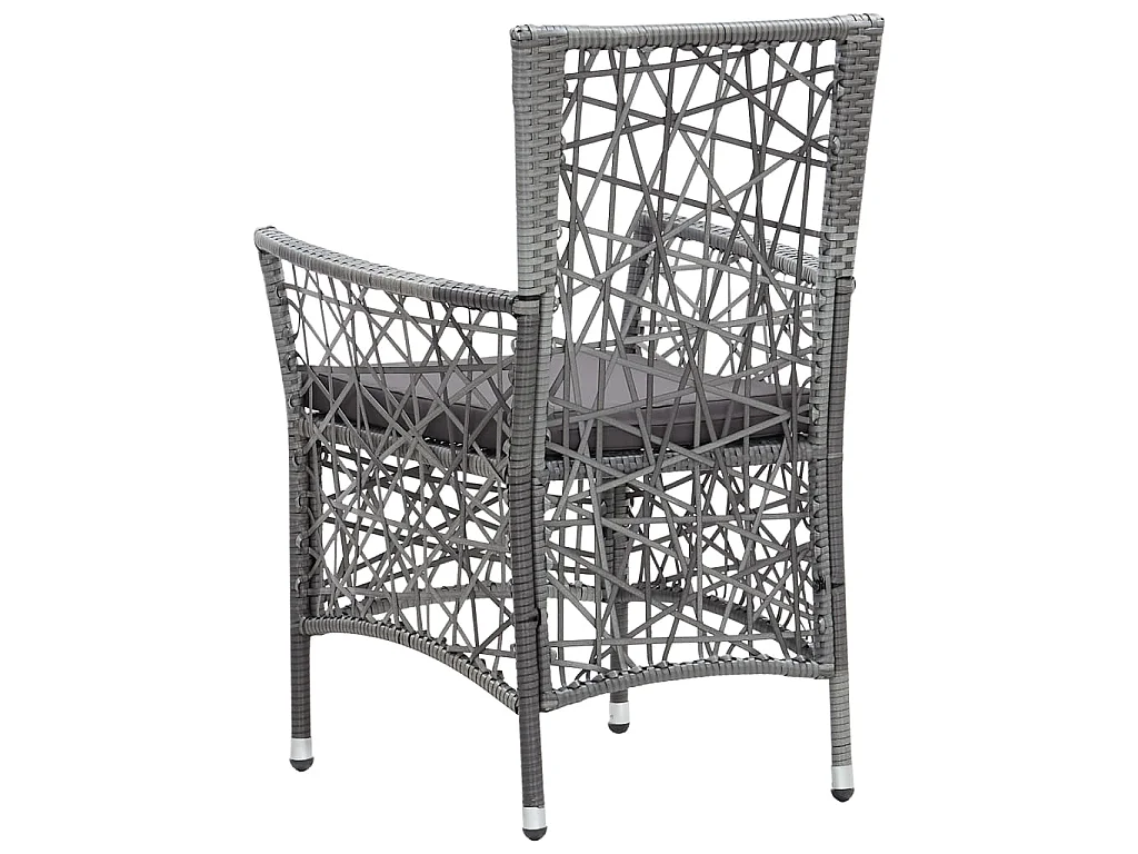 Juego de comedor de jardín 7 piezas de ratán sintético gris