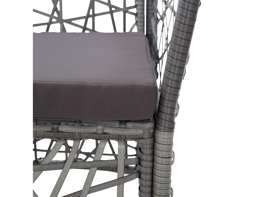 Juego de comedor de jardín 7 piezas de ratán sintético gris