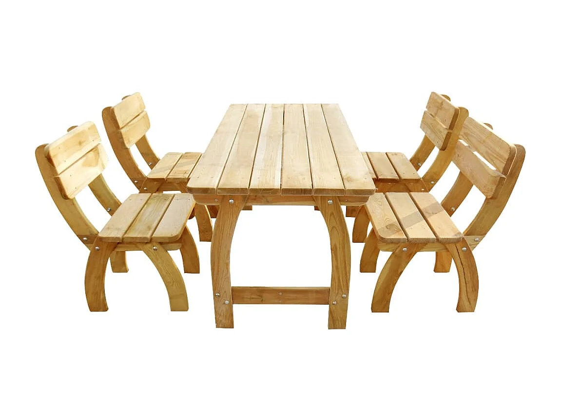 Set da Pranzo da Giardino 5 pz in Legno di Pino Impregnato