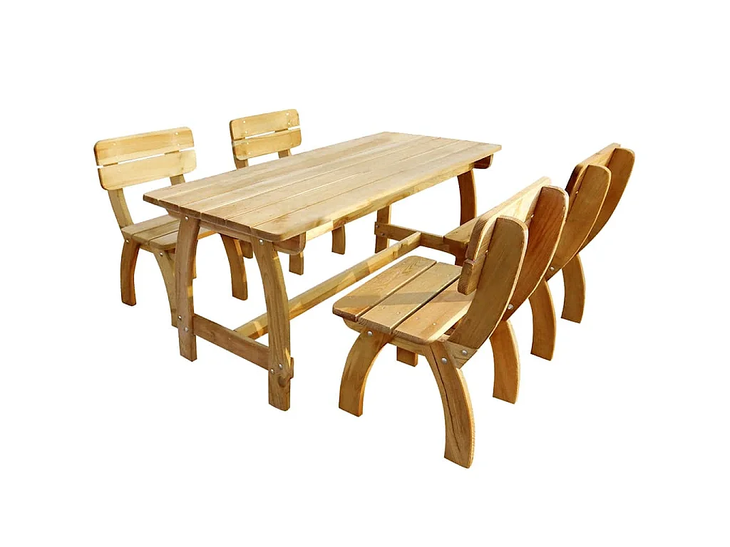 Set da Pranzo da Giardino 5 pz in Legno di Pino Impregnato