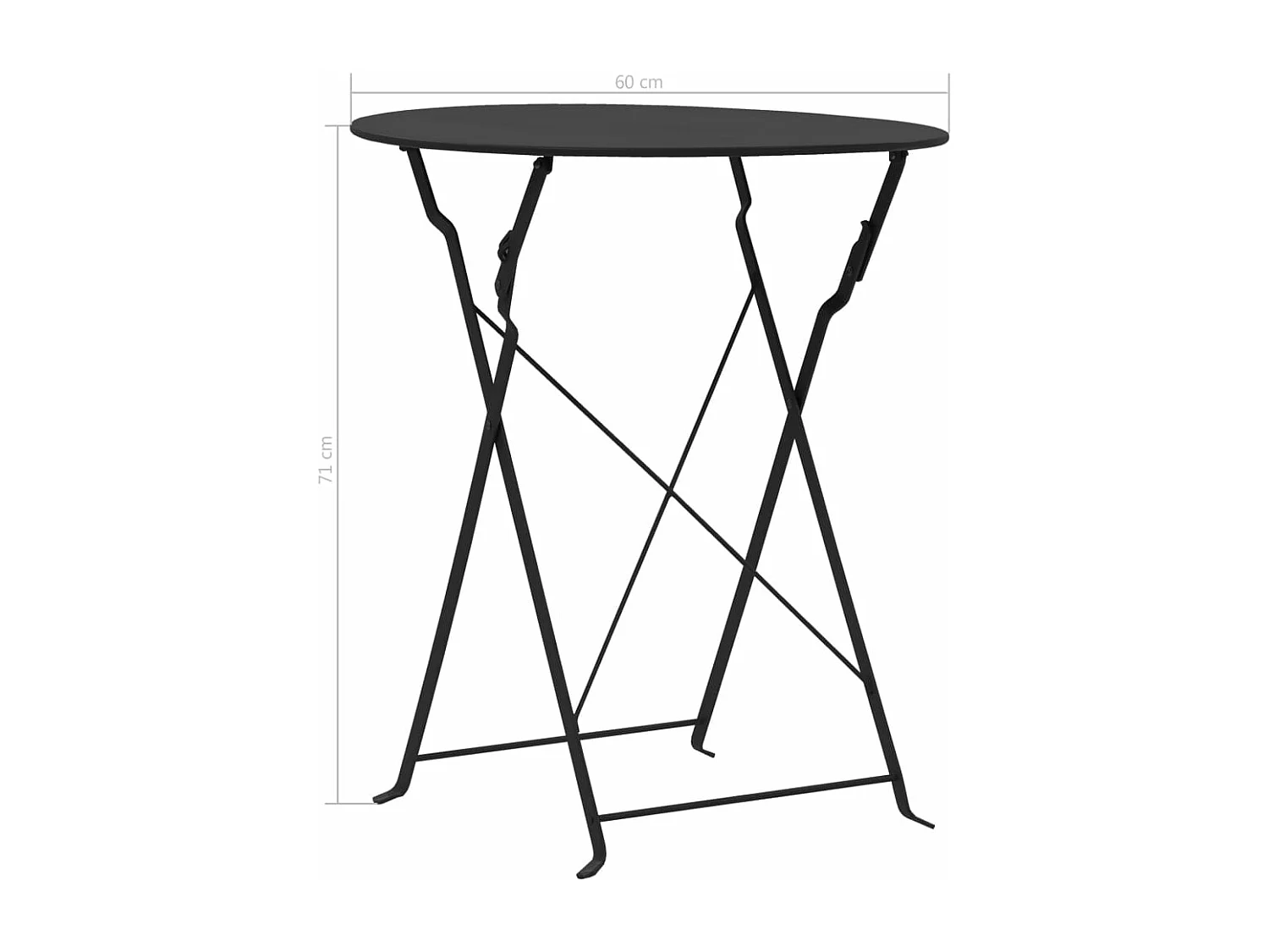 Ensemble de bistro 3 pcs Acier Noir