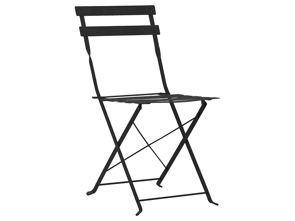 3-tlg. Bistro-Set Stahl Schwarz