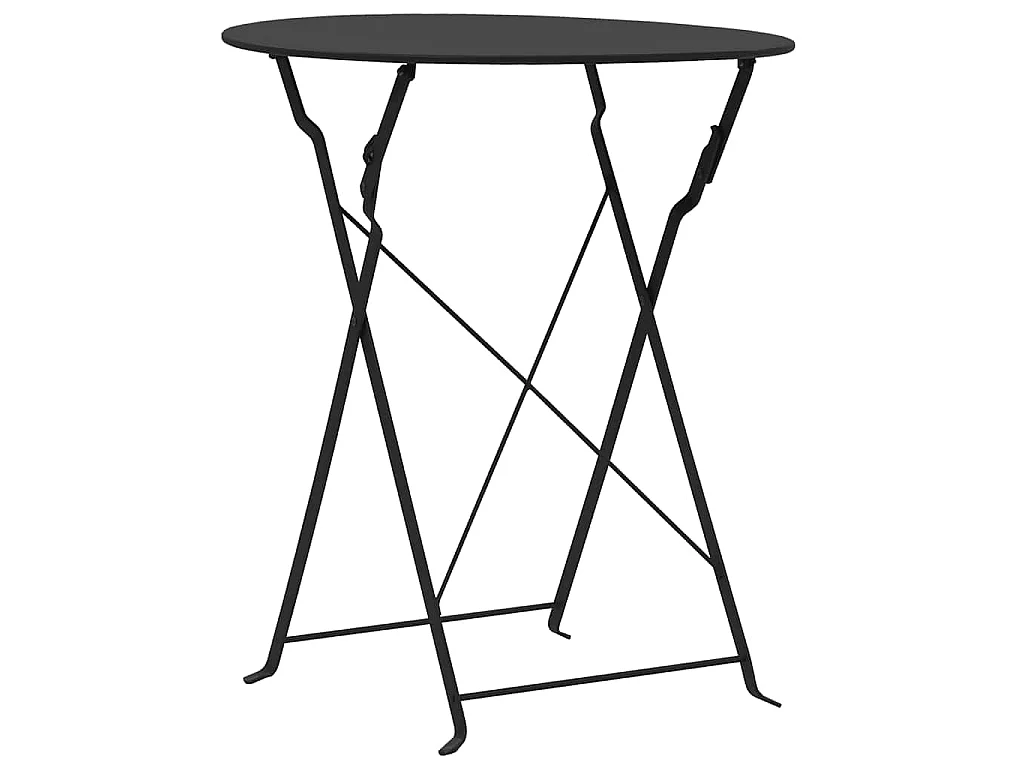 3-tlg. Bistro-Set Stahl Schwarz