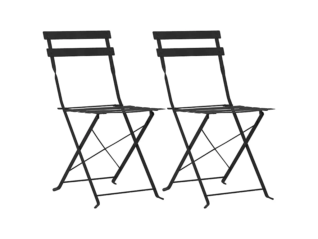 3-tlg. Bistro-Set Stahl Schwarz
