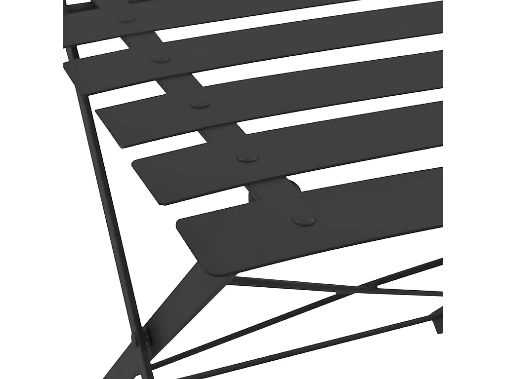 3-tlg. Bistro-Set Stahl Schwarz