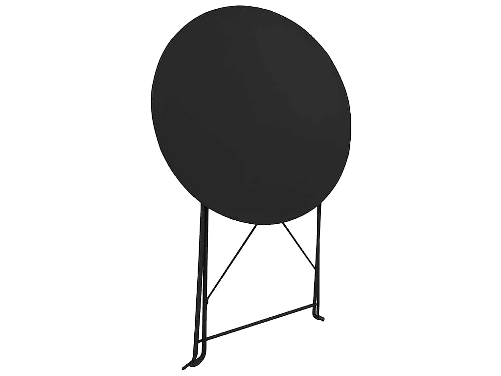 3-tlg. Bistro-Set Stahl Schwarz