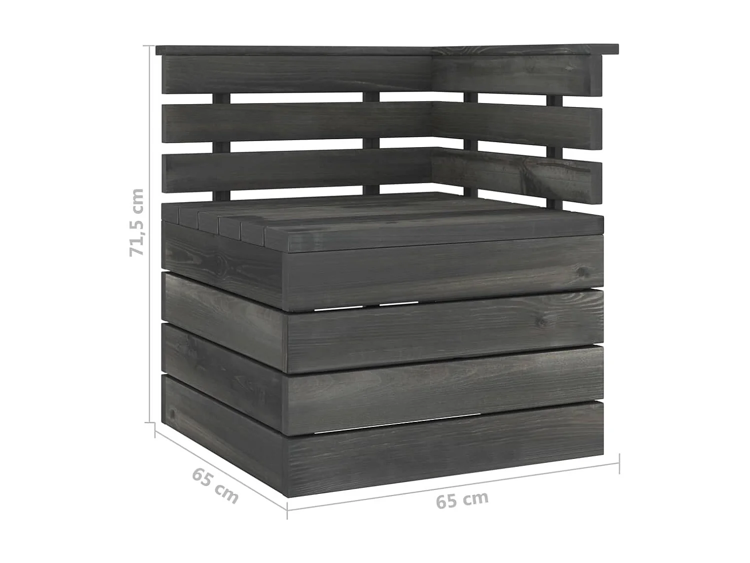 Salon palette de jardin 6 pcs Bois de pin massif Gris foncé