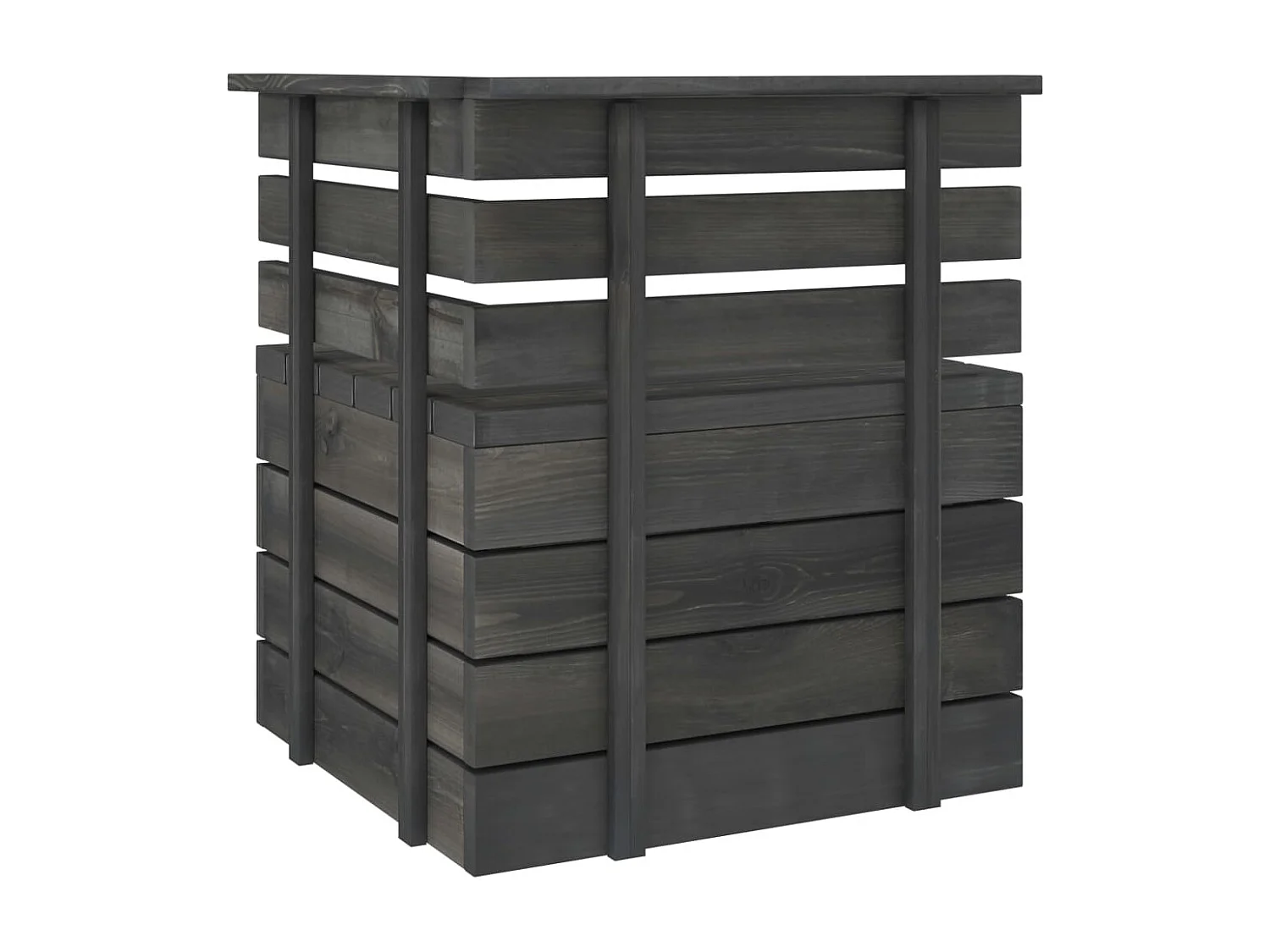 Salon palette de jardin 6 pcs Bois de pin massif Gris foncé