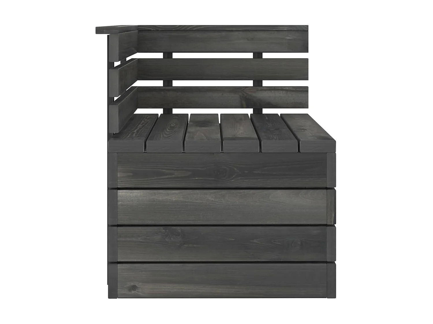Salon palette de jardin 6 pcs Bois de pin massif Gris foncé
