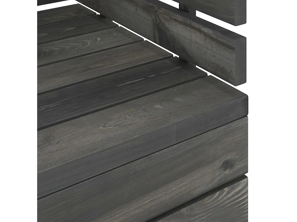 Salon palette de jardin 6 pcs Bois de pin massif Gris foncé