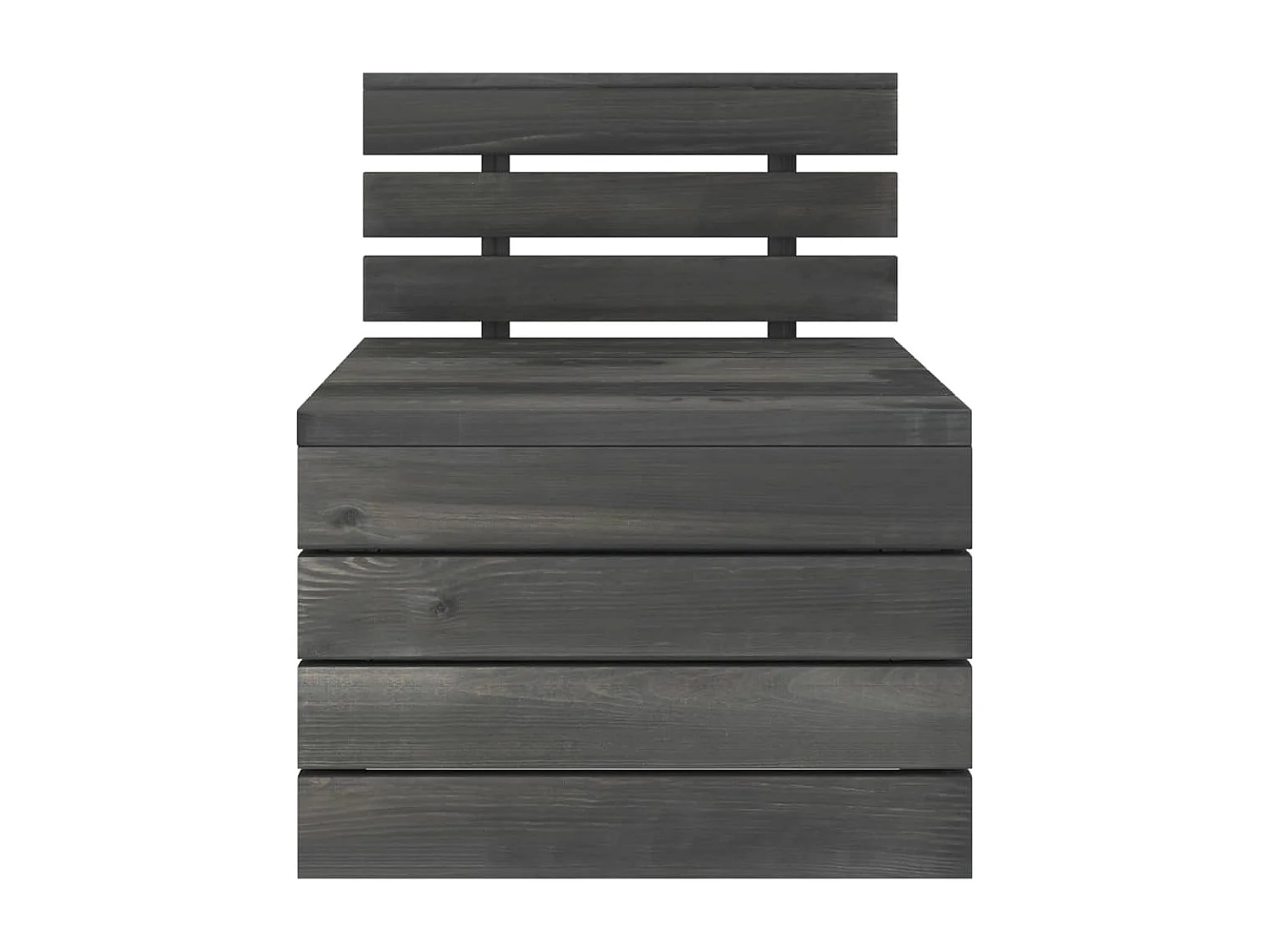 Salon palette de jardin 6 pcs Bois de pin massif Gris foncé