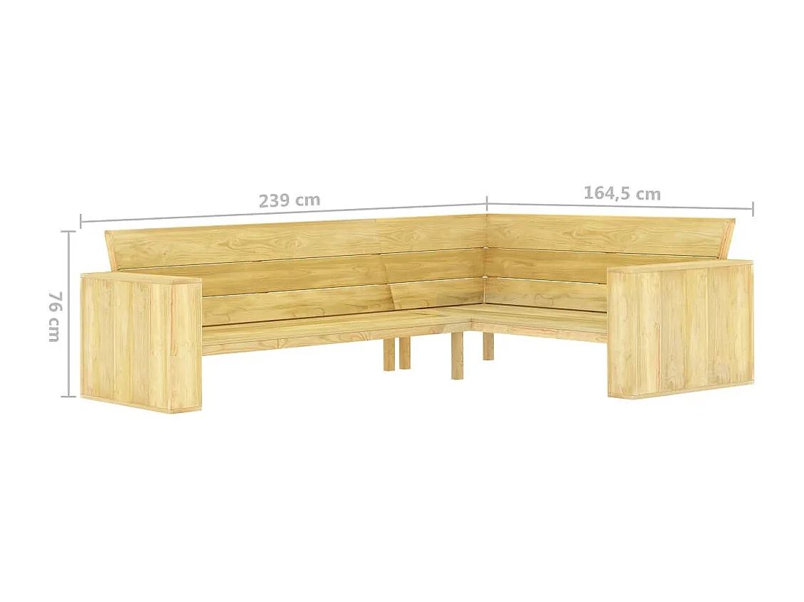 4 pcs conjunto lounge de jardim madeira de pinho impregnada