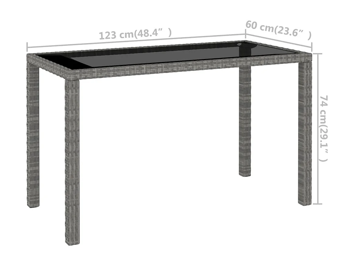 6-delige Tuinset met kussens poly rattan grijs