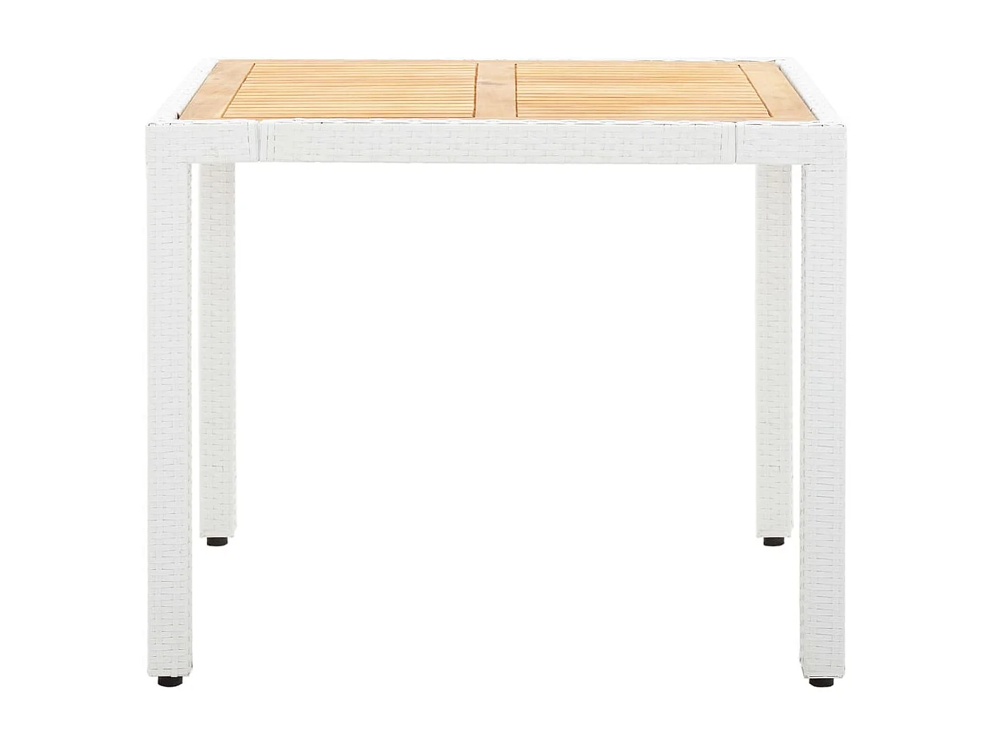 Set da Pranzo da Giardino 5 pz in Polyrattan Bianco