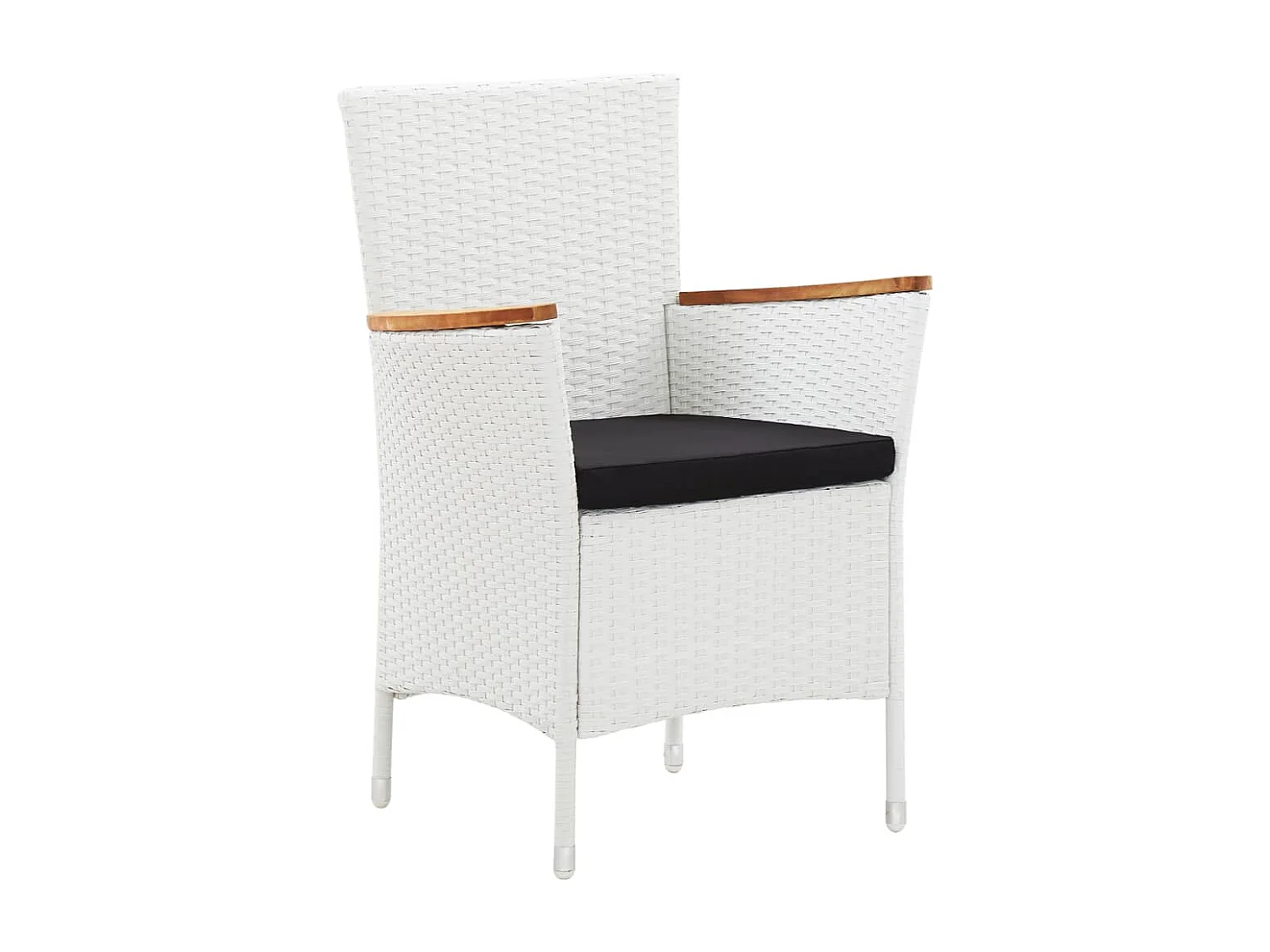 Set da Pranzo da Giardino 5 pz in Polyrattan Bianco