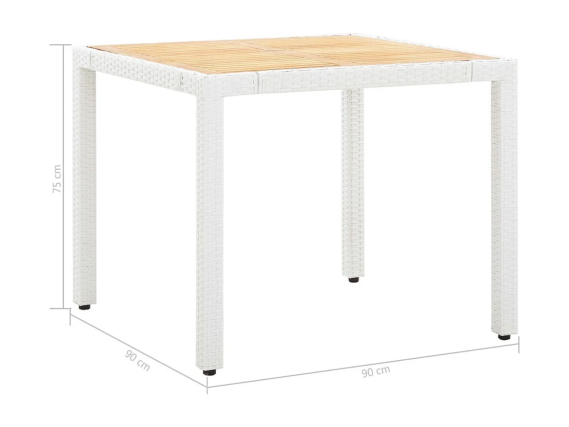 Salon de jardin 5 pcs résine tressée blanc