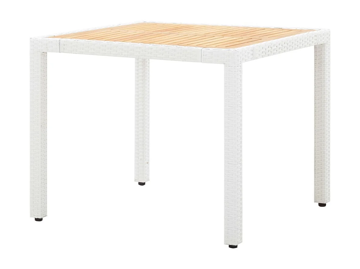 Salon de jardin 5 pcs résine tressée blanc