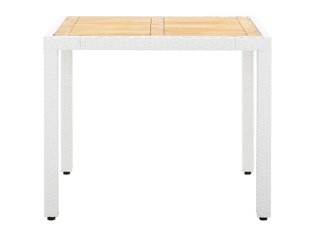 Juego de comedor de jardín 5 piezas ratán sintético blanco