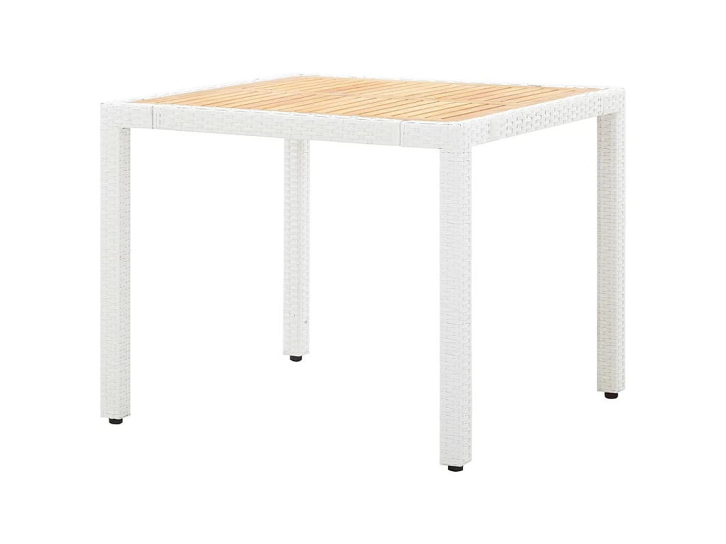 Juego de comedor de jardín 5 piezas ratán sintético blanco
