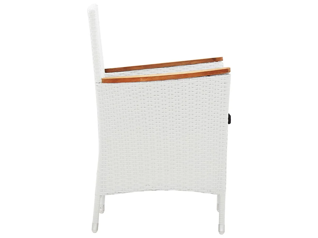 Juego de comedor de jardín 5 piezas ratán sintético blanco