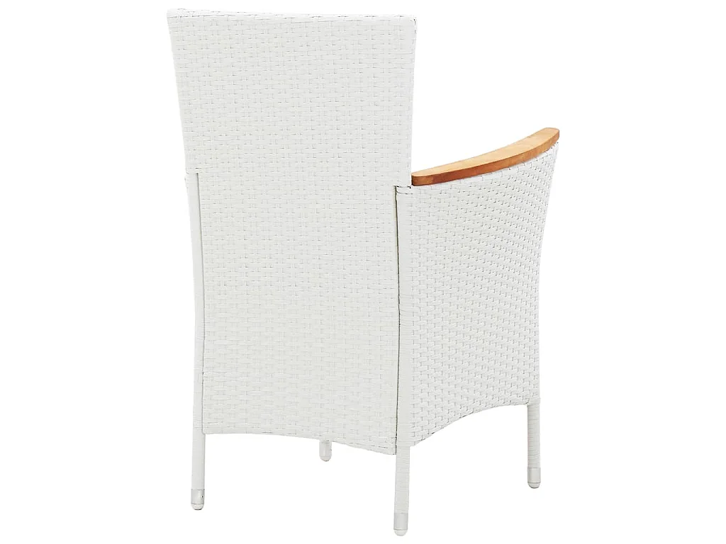 Juego de comedor de jardín 5 piezas ratán sintético blanco
