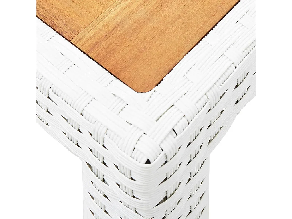 Juego de comedor de jardín 5 piezas ratán sintético blanco
