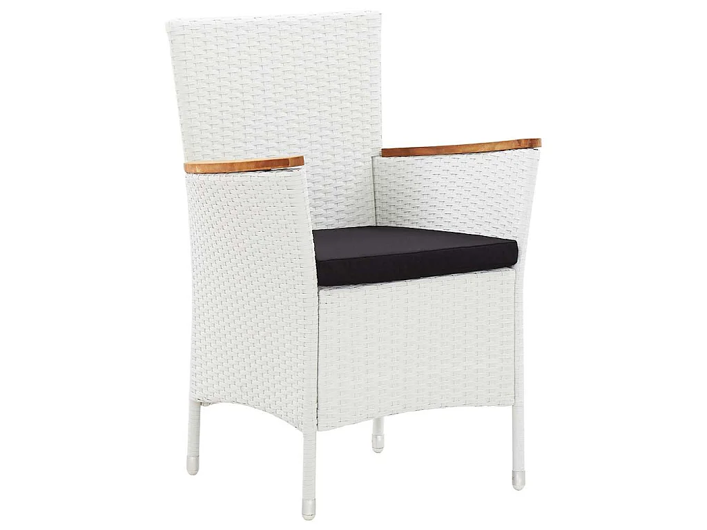 Salon de jardin 5 pcs résine tressée blanc