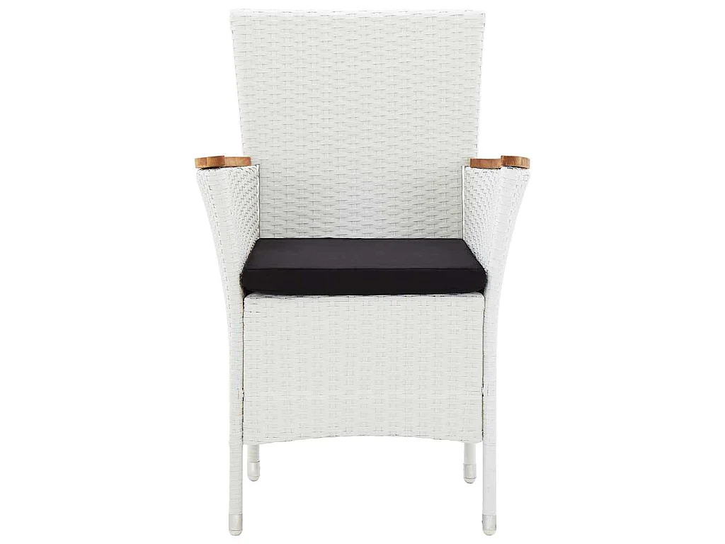 Salon de jardin 5 pcs résine tressée blanc