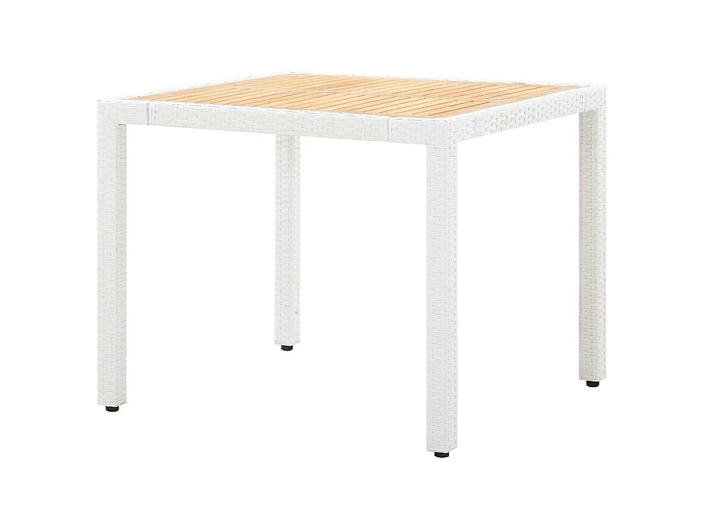 Salon de jardin 5 pcs résine tressée blanc
